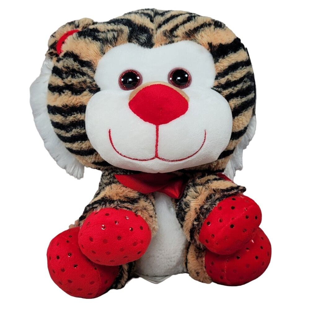 Kellytoy Tiger Plush Big Head Glitter Eyes Sparkle Feet Stuffed Animal Orig Tags